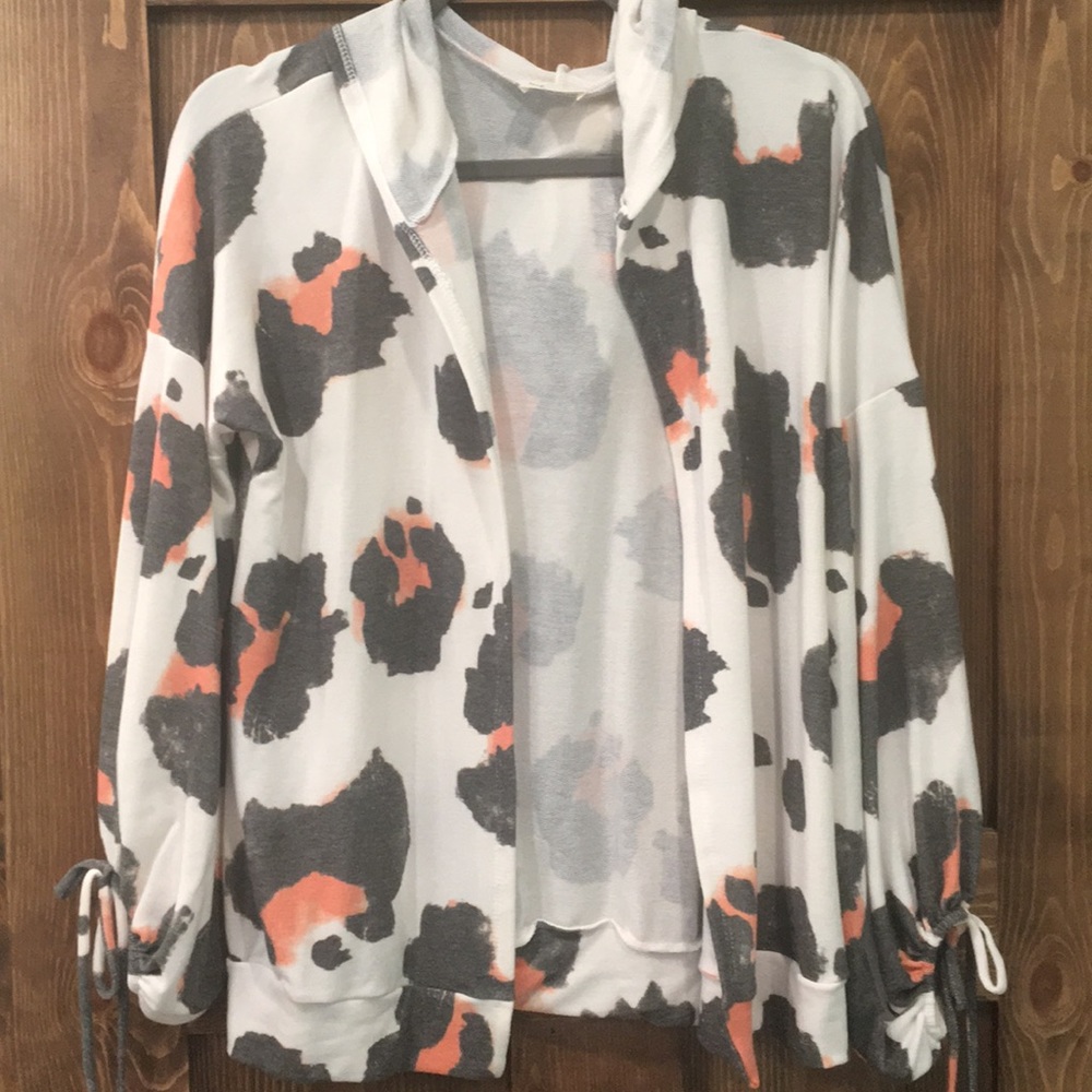 Hooded open cardigan